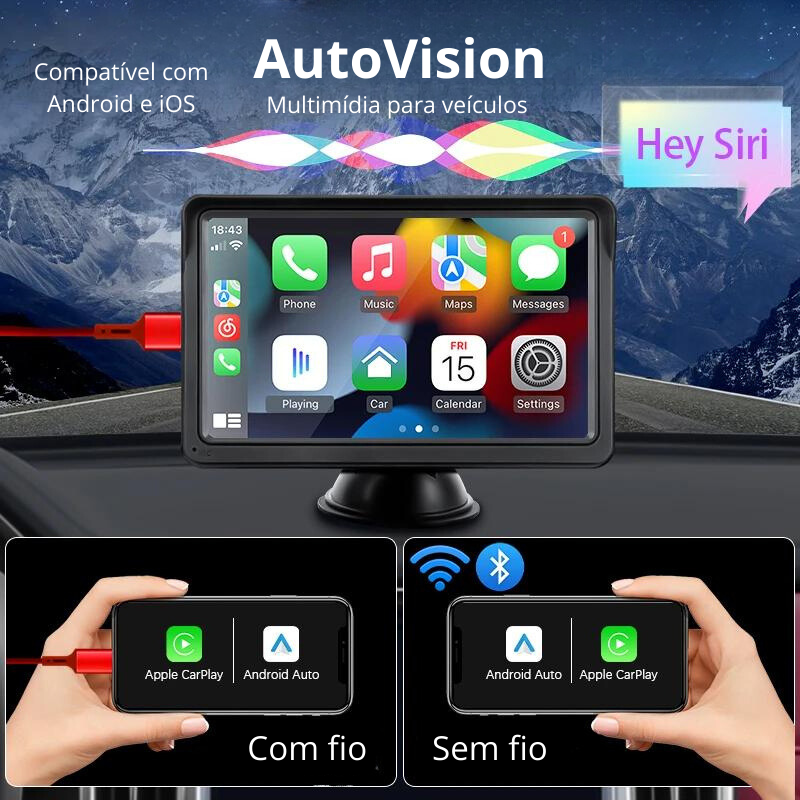 AutoVision® Monitor Multimídia para Veículos - Domus Store