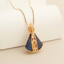 Colar Nossa Senhora Aparecida 18K Azul - Domus Store