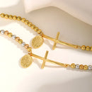 Pulseira Cruz Virgem Maria - Domus Store